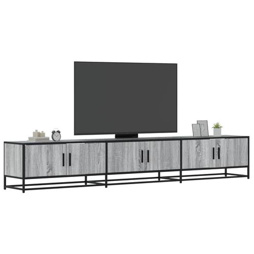 vidaXL Meuble TV sonoma gris 240x35x41 cm bois, Maison & Meubles, Armoires | Mobilier de télévision, Neuf, Envoi