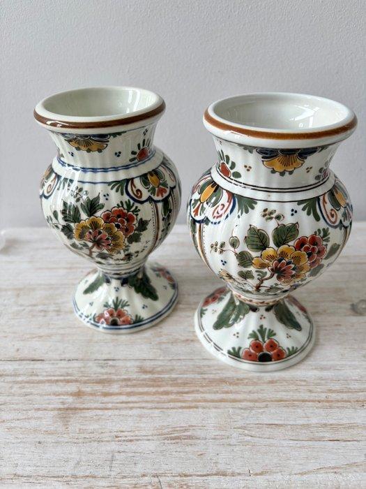 De Porceleyne Fles, Delft - Vaas (2) - Keramiek - Polychrome, Antiek en Kunst, Antiek | Glaswerk en Kristal