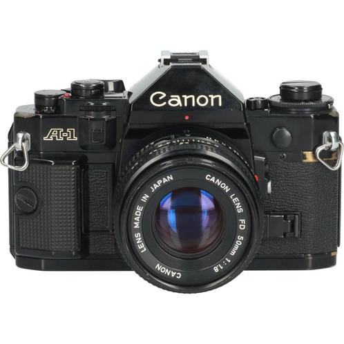 Tweedehands Canon A-1 + Canon New FD 50mm f/1.8 CM3200, Audio, Tv en Foto, Overige Audio, Tv en Foto, Gebruikt, Ophalen of Verzenden