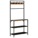 vidaXL Kapstok 90x35x180 cm massief mangohout en ijzer, Huis en Inrichting, Woonaccessoires | Kapstokken, Verzenden, Nieuw
