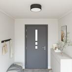 vidaXL Plafondlamp - Zwarte Stoffen Flush Mount, 30 cm E27, Verzenden, Nieuw
