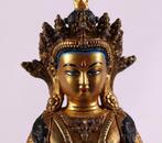 Met edelstenen versierde Boeddha Amitayus - Brons - Nepal -, Antiquités & Art