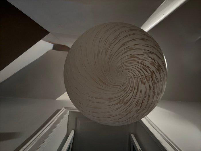 Plafondlamp - Opaline glas, messing - Swirl, Antiek en Kunst, Kunst | Designobjecten