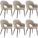 tectake Eetkamerstoel Sachel, fluweellook, gestoffeerd, 120, Huis en Inrichting, Stoelen, Verzenden, Nieuw