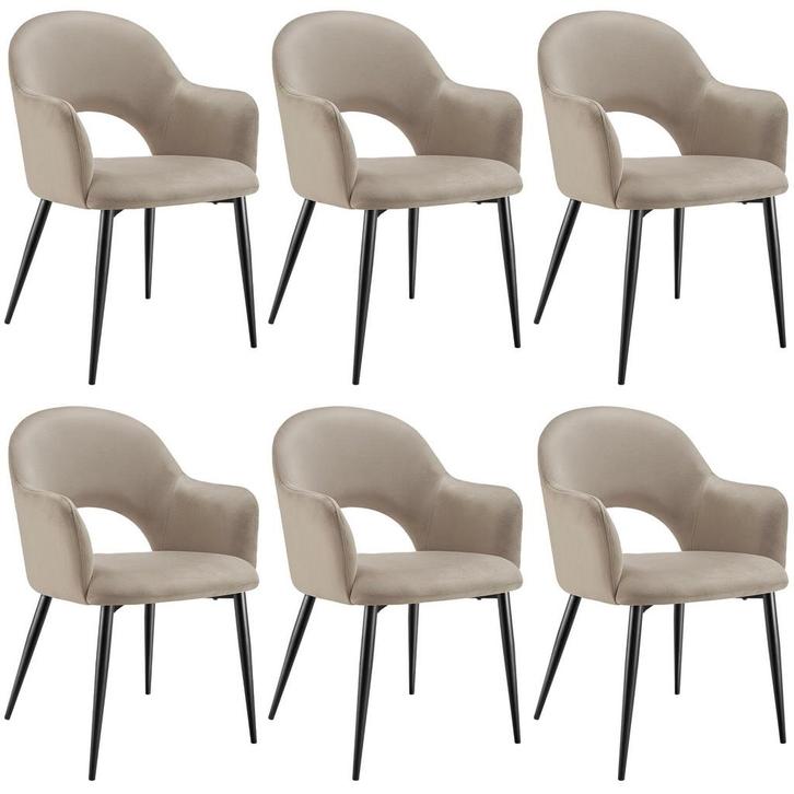 tectake Eetkamerstoel Sachel, fluweellook, gestoffeerd, 120, Huis en Inrichting, Stoelen, Verzenden