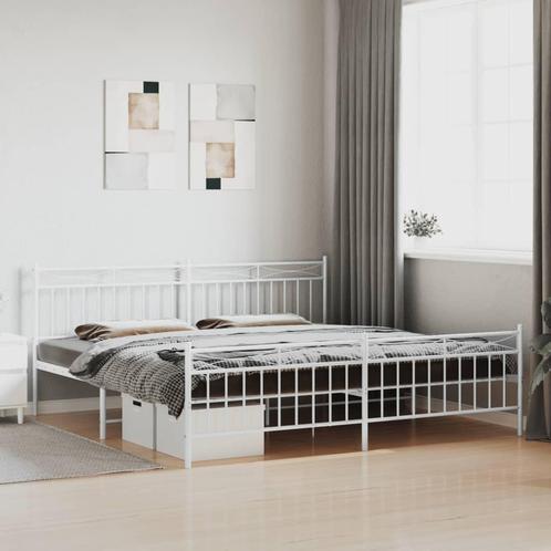 vidaXL Cadre de lit mÃ©tal sans matelas et pied de lit, Maison & Meubles, Chambre à coucher | Lits, Neuf, Envoi