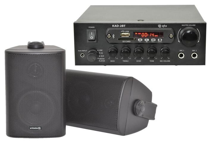 Geluidsset Met Compacte Versterker En Zwarte Opbouw, Audio, Tv en Foto, Luidsprekerboxen