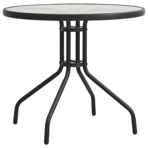 vidaXL Table de bistro Anthracite Ø80x71 cm Acier, Jardin & Terrasse, Ensembles de jardin, Neuf, Envoi
