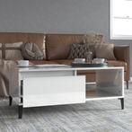 vidaXL Salontafel 90x50x36,5 cm bewerkt hout hoogglans wit, Verzenden, Nieuw