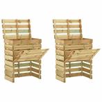 vidaXL Tuincompostbakken 2 st 80x50x100 cm geïmpregneerd, Verzenden, Nieuw