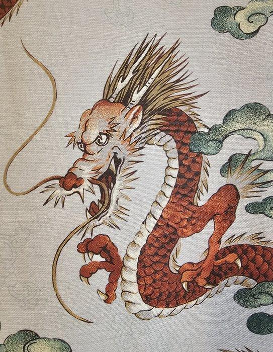 Offert! Exclusief origineel oosters textiel met draken -, Antiek en Kunst, Antiek | Tapijten, Tafelkleden en Textiel
