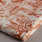 Élégante Toile de Jouy orange - 5 mètres - Textile - 500 cm, Huis en Inrichting, Nieuw