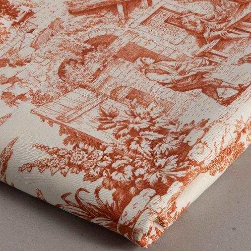 Élégante Toile de Jouy orange - 5 mètres - Textile - 500 cm, Huis en Inrichting, Overige Huis en Inrichting