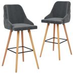 vidaXL Chaises de bar lot de 2 gris foncé velours, Maison & Meubles, Verzenden, Neuf