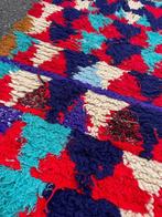 Rood en blauw Marokkaans wollen vintage tapijt - Vloerkleed, Huis en Inrichting, Nieuw