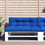 vidaXL Palletkussens 2 st stof koningsblauw, Huis en Inrichting, Woonaccessoires | Kussens, Verzenden, Nieuw