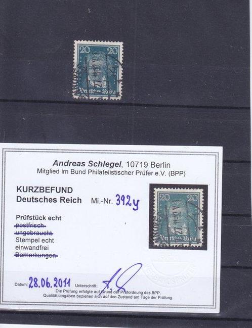 Duitse Rijk 1927 - 20 Pfg Beethoven met zeldzame waterschade, Postzegels en Munten, Postzegels | Europa | Duitsland
