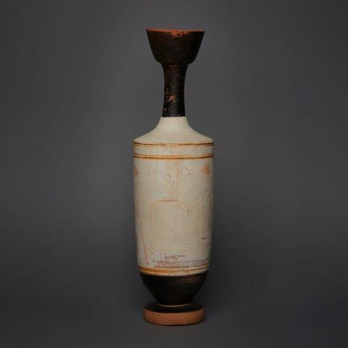 Oud-Grieks Aardewerk Lekythos met witte achtergrond. ca. 420, Verzamelen, Mineralen en Fossielen