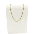 Gouden Figaro schakel ketting | 50 cm (heren ketting), Ophalen of Verzenden, Gebruikt, Overige kleuren, Goud