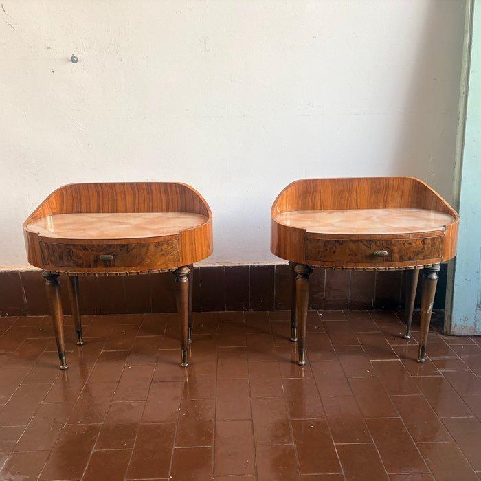 Nachtkastje (2) - Knoesthout, Glas, Antiquités & Art, Art | Objets design