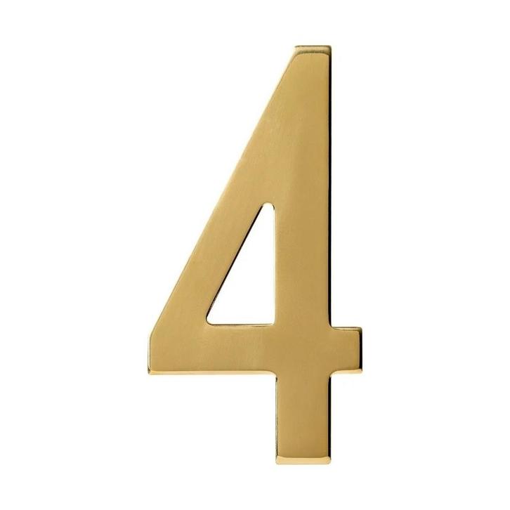 PVD messing huisnummer 4 - voor voordeur - Intersteel, Doe-het-zelf en Bouw, Hang- en Sluitwerk, Overige typen, Nieuw, Ophalen of Verzenden