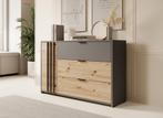 Meubella | Commode Grijs Eiken 125x35x80 cm dressoir, Verzenden