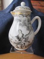 Chinees melkkannetje met deksel in grisaille met goudverf, Antiek en Kunst