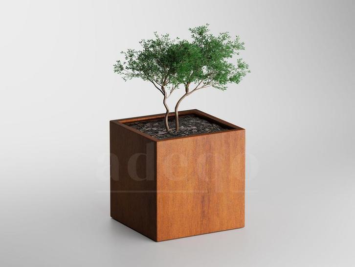 Adeqo cortenstaal plantenbak rechthoek 70 x 70 x 70 cm, Tuin en Terras, Bloembakken en Plantenbakken, 60 cm of meer, 60 tot 100 cm