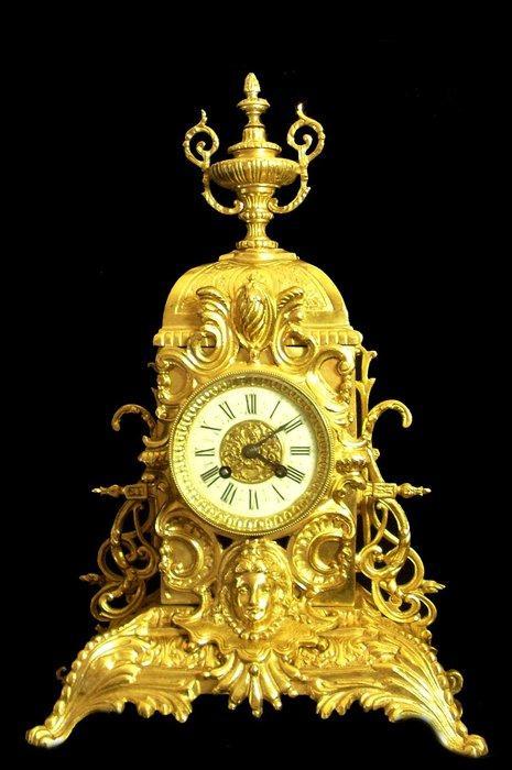 Pendule - Antiek - Verguld brons - 1850-1900, Antiquités & Art, Antiquités | Horloges