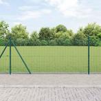 vidaXL Hek met Palen Groen 1 x 25 m Staal, Verzenden, Nieuw