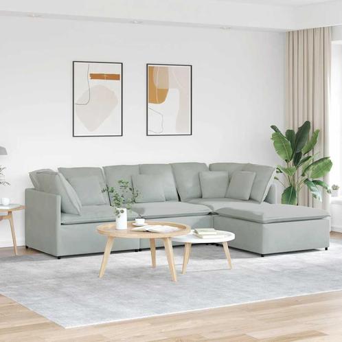 vidaXL Modulaire bank met voetenbank en kussens fluweel, Huis en Inrichting, Zetels | Zetels, Nieuw, Verzenden