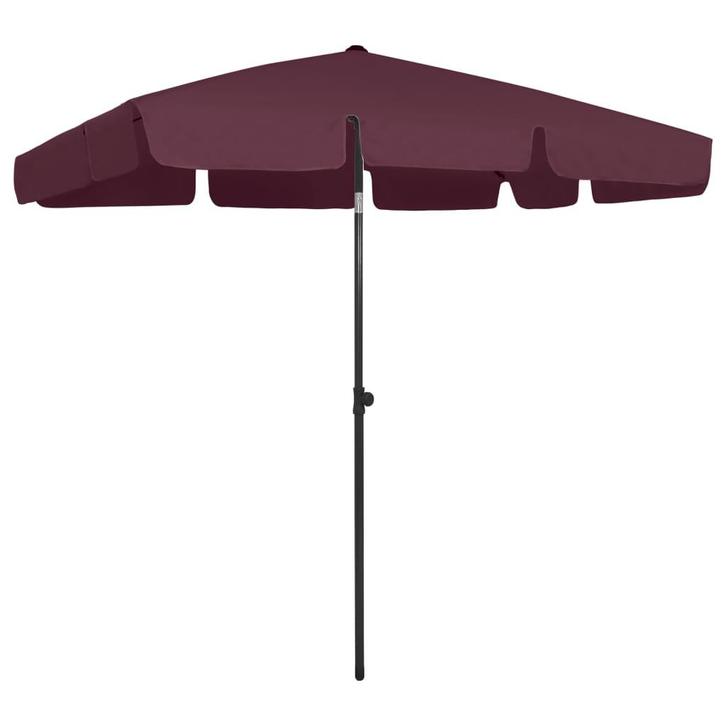 vidaXL Strandparasol 200x125 cm bordeauxrood, Tuin en Terras, Parasols, Nieuw, Verzenden