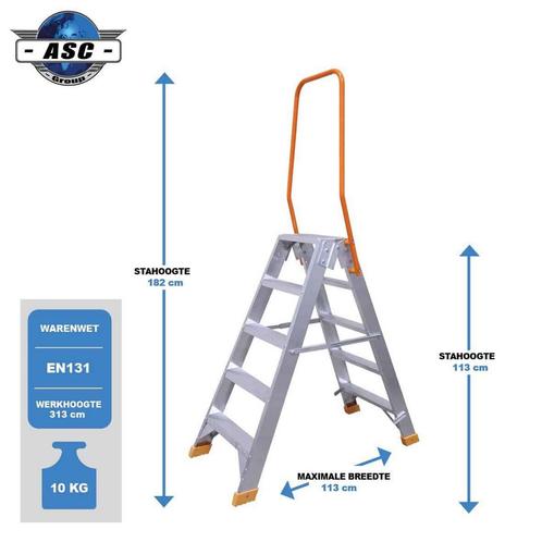 VGS Dubbele trap, Doe-het-zelf en Bouw, Ladders en Trappen, Trap, Nieuw, Verzenden