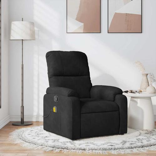 vidaXL Massagestoel microvezelstof zwart, Huis en Inrichting, Fauteuils, Nieuw, Verzenden