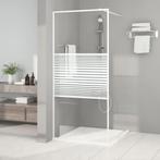 vidaXL Inloopdouchewand 90x195 cm transparant ESG-glas wit, Doe-het-zelf en Bouw, Sanitair, Verzenden, Nieuw