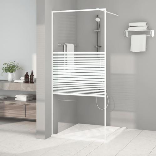 vidaXL Inloopdouchewand 90x195 cm transparant ESG-glas wit, Doe-het-zelf en Bouw, Sanitair, Nieuw, Verzenden