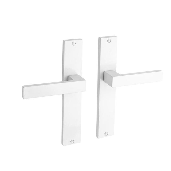 Geveerde deurklink lusso in tijdloos wit, Doe-het-zelf en Bouw, Hang- en Sluitwerk, Klink of Kruk, Nieuw, IJzer, Ophalen of Verzenden