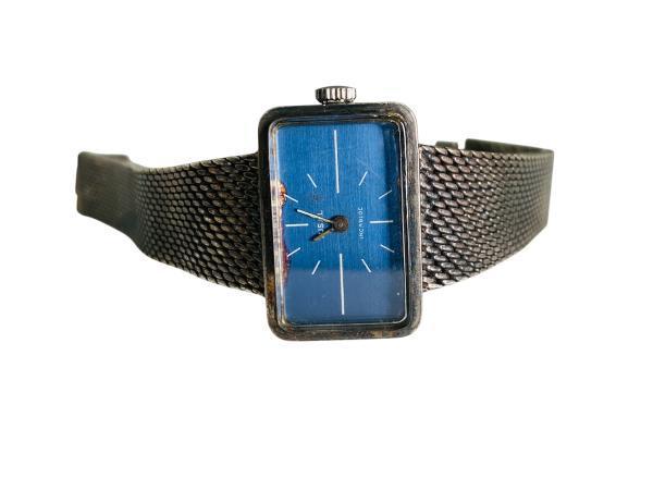 Veiling - Vintage Jusal | Solid Silver (0.835) | Azure Blue, Handtassen en Accessoires, Horloges | Antiek