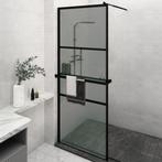 vidaXL Paroi de douche avec étagère Noir 80x195 cm Verre, Verzenden