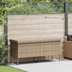 vidaXL Tuinbox met wielen 160x55x75 cm poly rattan beige, Tuin en Terras, Verzenden, Nieuw
