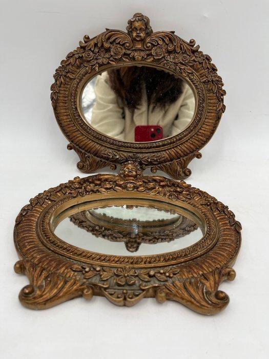 Lijst (2) - Hout, Gips - Een paar spiegels, Antiek en Kunst, Antiek | Overige Antiek