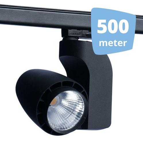 *TIP*  LED railverlichting vento zwart 500 spots + 500m rai, Maison & Meubles, Lampes | Spots, Enlèvement ou Envoi