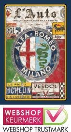 Cafe Pub Bord / Metalen Wandbord - Alfa Romeo Milano, Autos