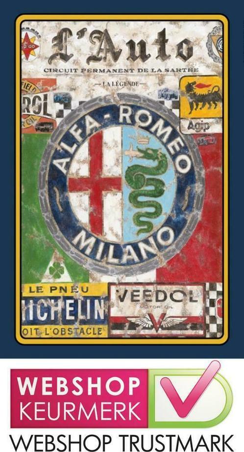 Cafe Pub Bord / Metalen Wandbord - Alfa Romeo Milano, Autos, Autos Autre