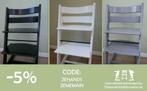 Stokke Tripp Trapp zwart wit grijs noir blanc gris, Kinderen en Baby's, Verzenden, Zo goed als nieuw, Meegroeistoel, Stoelverkleiner