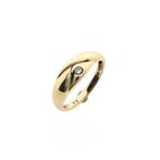 Vintage gouden ring met diamant | 0,04 ct. (geelgoud), Handtassen en Accessoires, Ringen, Gebruikt, Overige kleuren, Ophalen of Verzenden