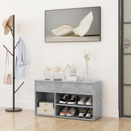 vidaXL Schoenenbank 80x30x45 cm bewerkt hout betongrijs, Huis en Inrichting, Kasten | Schoenenkasten, Nieuw, Verzenden