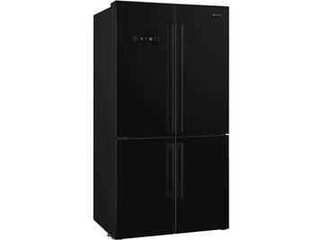 SMEG -   Amerikaanse Koelkast Zwart, Verzenden, 60 cm of meer, Met aparte vriezer, Nieuw