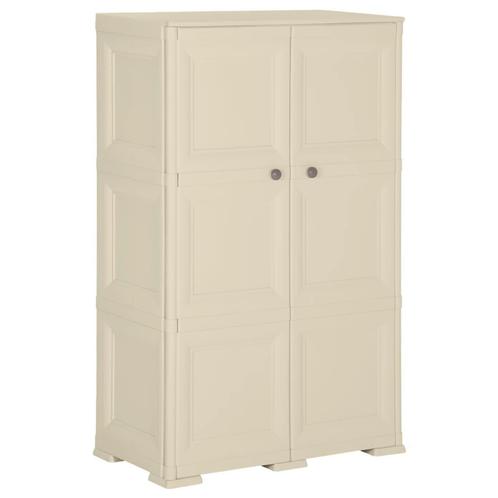 vidaXL Opbergkast hout-look 79x43x125 cm kunststof angorawit, Huis en Inrichting, Kasten | Overige, Nieuw, Verzenden