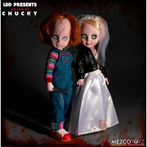 Living Dead Chucky & Tiffany Doll Set 25 cm, Collections, Cinéma & Télévision, Enlèvement ou Envoi